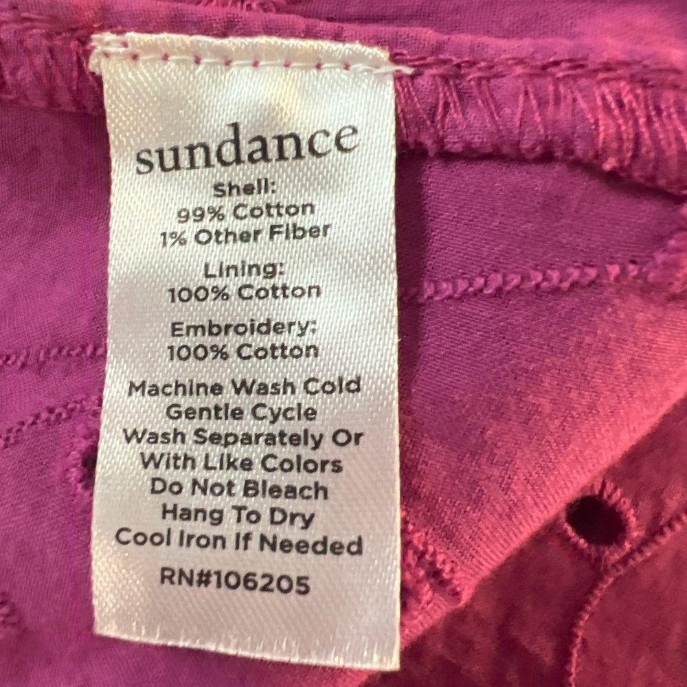 Sundance Magenta Eyelet Blouse and Tank Set - Picture 7 of 7